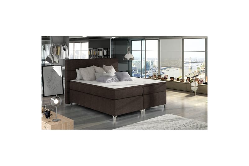 Boxspring Eltap Amadeo - Sawana 26, Brun, 140x200 cm - Møbler - Senger - Kontinentalsenger