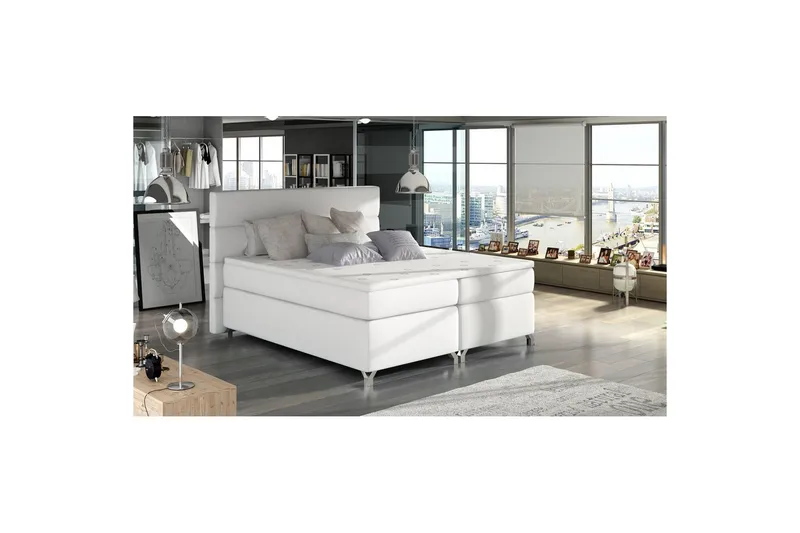 Boxspring Eltap Amadeo, Soft 17, Hvit, 140x200 cm