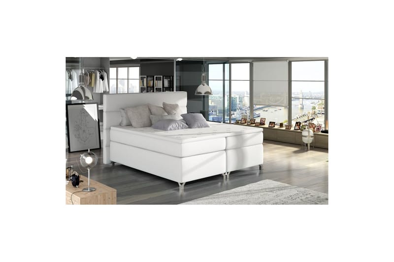Boxspring Eltap Amadeo - Soft 17, Hvit, 160x200 cm - Møbler - Senger - Kontinentalsenger