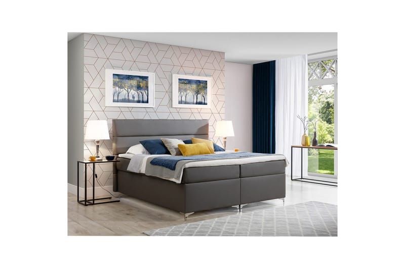 Boxspring Eltap Amadeo - Soft 29, Grå, 180x200 cm - Møbler - Senger - Kontinentalsenger