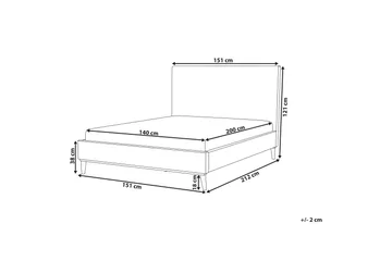 Braydon Sengramme 140x200 cm - Lys grå/Mørkt tre - Møbler - Senger - Sengeramme & sengestamme