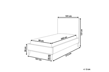 Braydon Sengramme 90x200 cm - Hvit/Mørkt tre - Møbler - Senger - Sengeramme & sengestamme