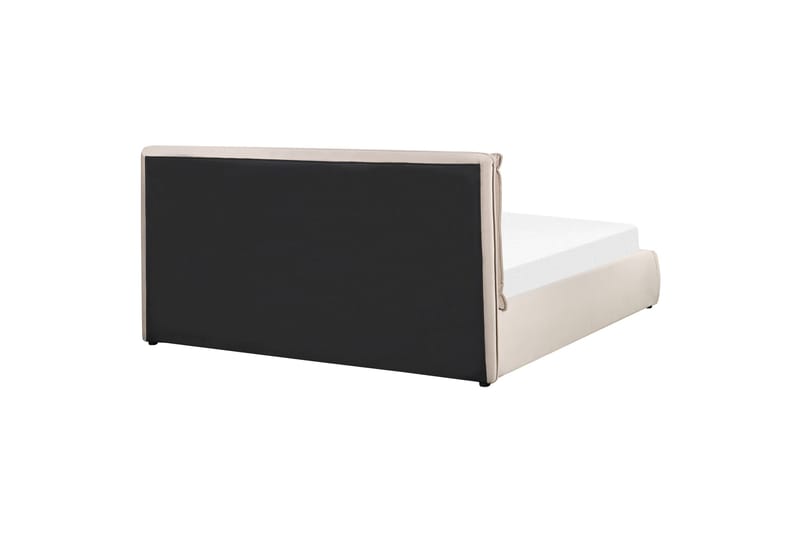 Braylon Sengeramme 180x200 cm i Fløyel med Oppbevaring og Sengegavl - Beige - Møbler - Senger - Senger med oppbevaring