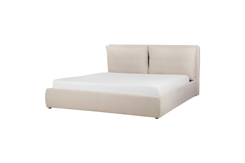 Braylon Sengeramme 180x200 cm i Stoff med Oppbevaring og Sengegavl - Beige - Møbler - Senger - Senger med oppbevaring