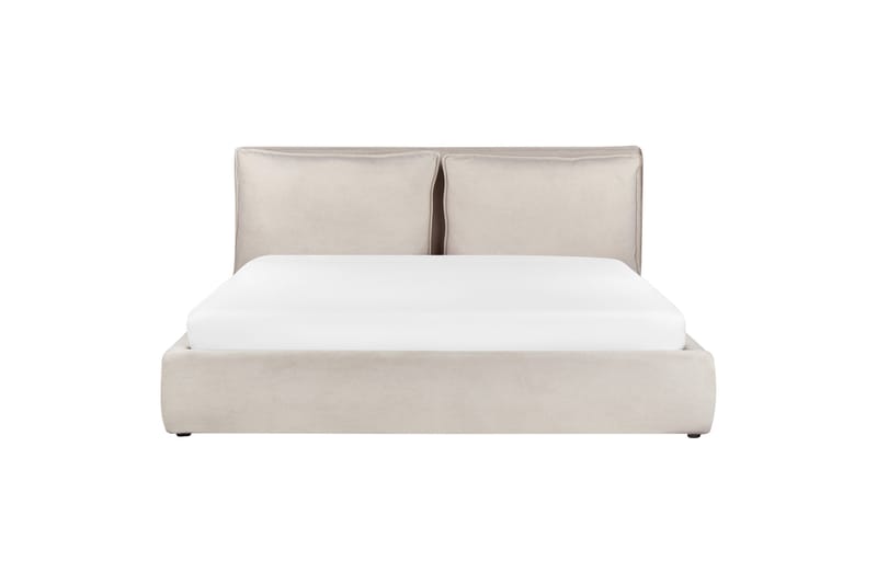 Braylon Sengeramme 180x200 cm i Stoff med Oppbevaring og Sengegavl - Beige - Møbler - Senger - Senger med oppbevaring