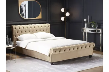 Bronson Vannseng 160x200 cm - Beige/Mørkt tre - Møbler - Senger - Vannsenger