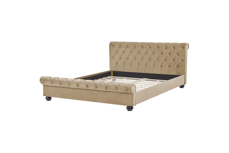 Bronson Vannseng 160x200 cm, Beige/Mørkt tre