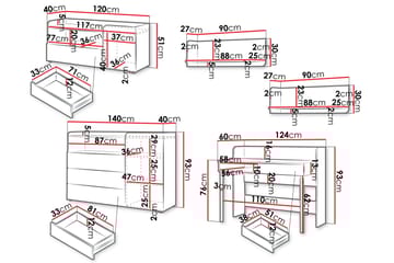 Buhan Møbelsett til Soverom - Beige / Brun - Møbler - Senger - Møbelsett til soverom