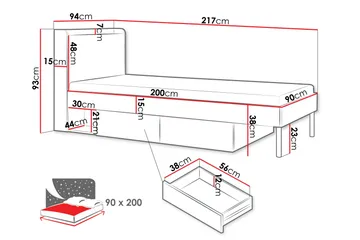 Buhan Sengeramme 90x200 cm - Beige / Brun - Møbler - Senger - Sengeramme & sengestamme