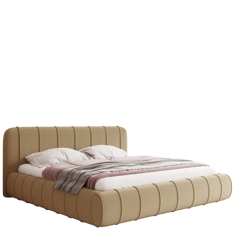 Calrosin Sengeramme 120x200 cm med Oppbevaring, Mørk beige