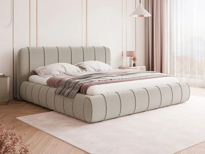 Calrosin Sengeramme 140x200 cm med Oppbevaring - Beige - Møbler - Senger - Senger med oppbevaring