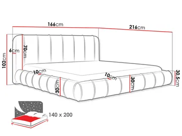 Calrosin Sengeramme 140x200 cm med Oppbevaring - Grå - Møbler - Senger - Senger med oppbevaring