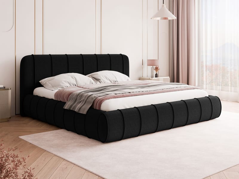 Calrosin Sengeramme 160x200 cm med Oppbevaring - Svart - Møbler - Senger - Senger med oppbevaring