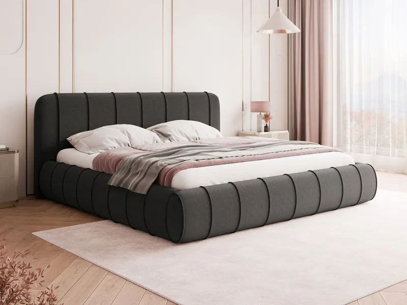 Calrosin Sengeramme 200x200 cm med Oppbevaring - Grå - Møbler - Senger - Senger med oppbevaring