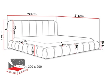 Calrosin Sengeramme 200x200 cm med Oppbevaring - Lys grå - Møbler - Senger - Senger med oppbevaring