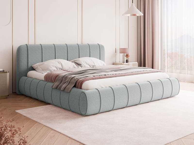 Calrosin Sengeramme 200x200 cm med Oppbevaring - Lys grå - Møbler - Senger - Senger med oppbevaring