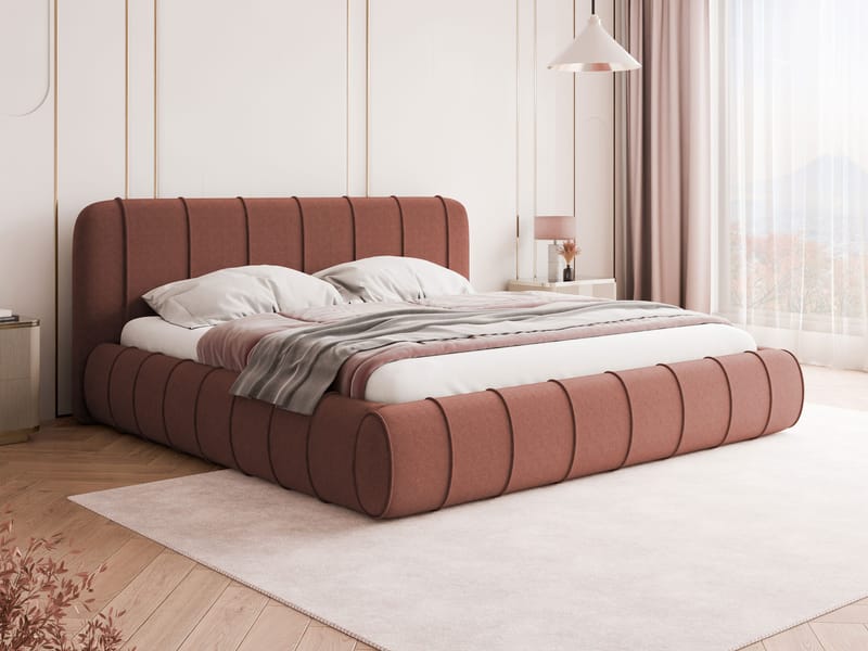 Calrosin Sengeramme 200x200 cm med Oppbevaring - Rosa - Møbler - Senger - Senger med oppbevaring