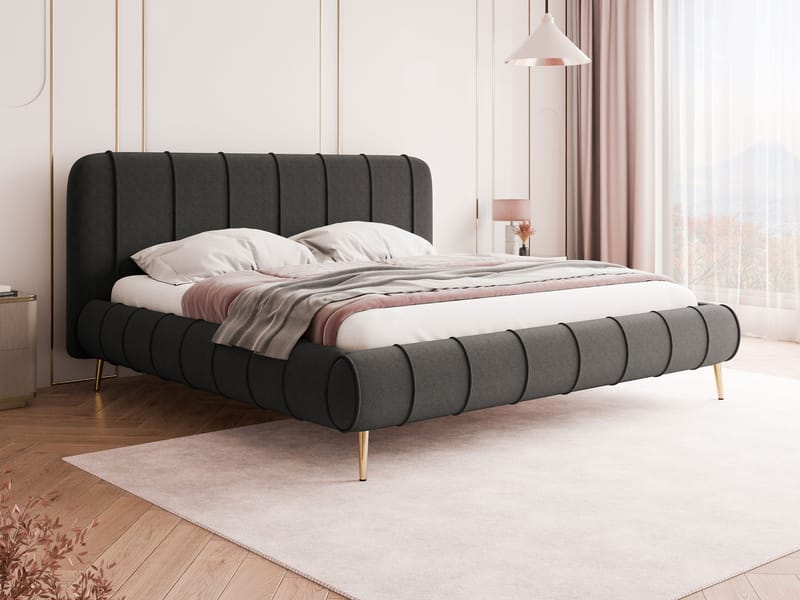 Calrosin Sengeramme med Ben 140x200 cm med Oppbevaring - Grå - Møbler - Senger - Senger med oppbevaring