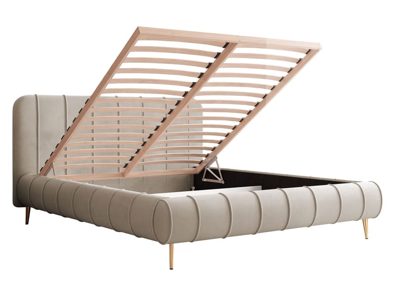 Calrosin Sengeramme med Ben 140x200 cm med Oppbevaring - Rosa - Møbler - Senger - Senger med oppbevaring