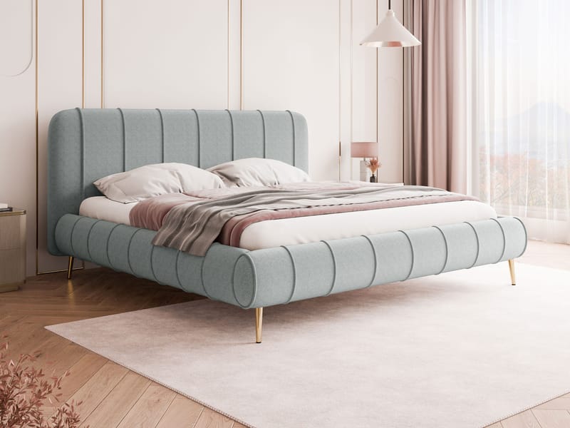 Calrosin Sengeramme med Ben 160x200 cm med Oppbevaring - Lys grå - Møbler - Senger - Senger med oppbevaring