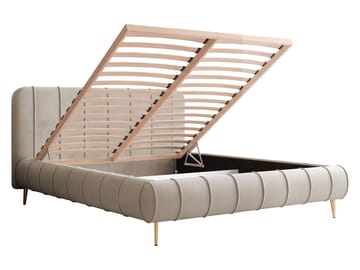 Calrosin Sengeramme med Ben 160x200 cm med Oppbevaring - Rosa - Møbler - Senger - Senger med oppbevaring