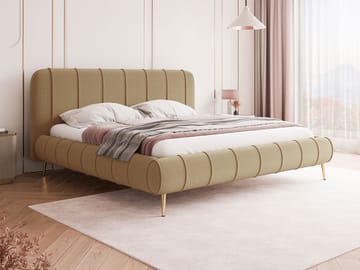 Calrosin Sengeramme med Ben 180x200 cm med Oppbevaring - Mørk beige - Møbler - Senger - Senger med oppbevaring