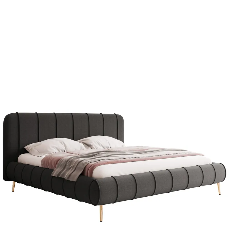 Calrosin Sengeramme med Ben 200x200 cm med Oppbevaring, Grå