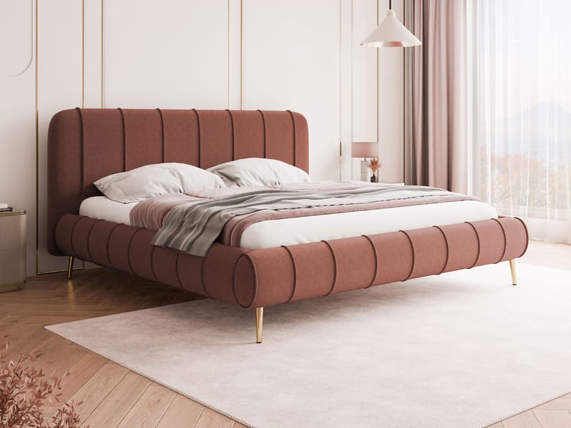 Calrosin Sengeramme med Ben 200x200 cm med Oppbevaring - Rosa - Møbler - Senger - Senger med oppbevaring