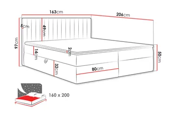 Calrosor Sengepakke Kontinentalseng med Oppbevaring 160x200 cm - Beige - Møbler - Senger - Kontinentalsenger