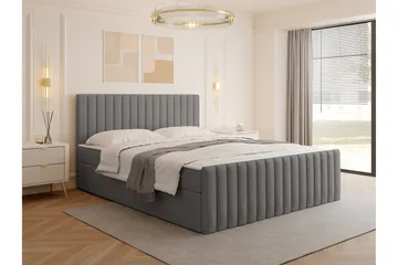 Calrosor Sengepakke Kontinentalseng med Oppbevaring 160x200 cm - Grå - Møbler - Senger - Kontinentalsenger