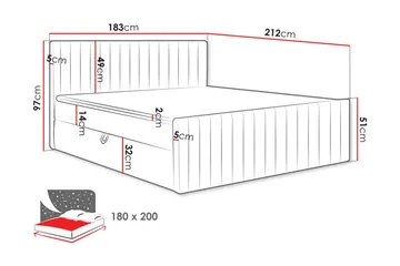 Calrosor Sengepakke Kontinentalseng med Oppbevaring 180x200 cm - Grønn - Møbler - Senger - Kontinentalsenger