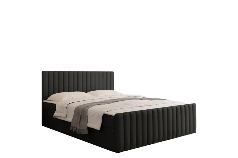 Calrosor Sengepakke Kontinentalseng med Oppbevaring 180x200 cm, Svart