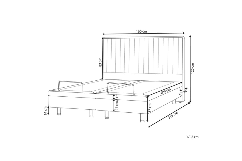 Carleigh Sengramme 160x200 cm - Beige - Møbler - Senger - Regulerbare senger