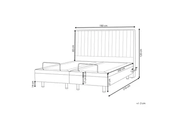 Carleigh Sengramme 180x200 cm - Beige - Møbler - Senger - Regulerbare senger