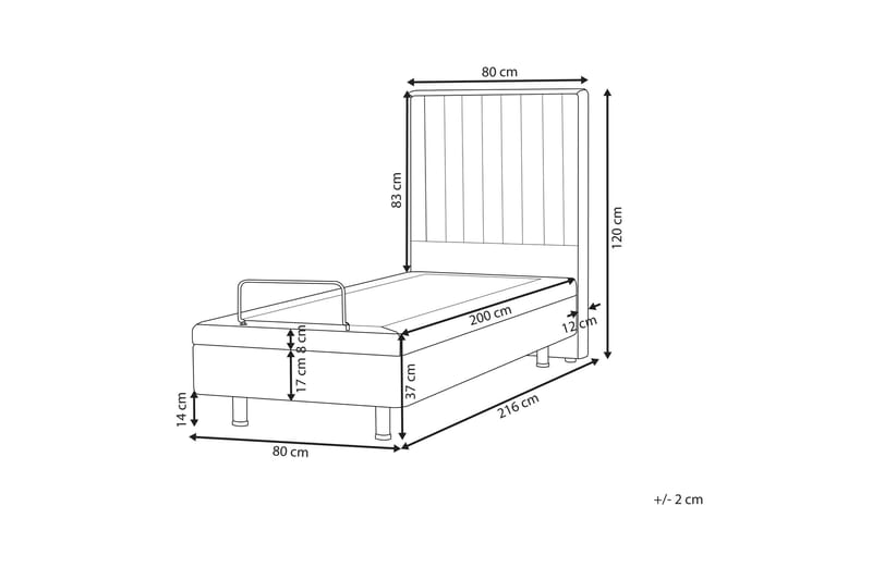 Carleigh Sengramme 80x200 cm - Beige - Møbler - Senger - Regulerbare senger