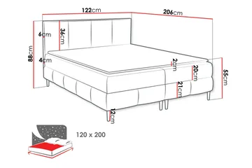Celestine Oppbevaringsseng 120x200 cm - Grå - Møbler - Senger - Kontinentalsenger
