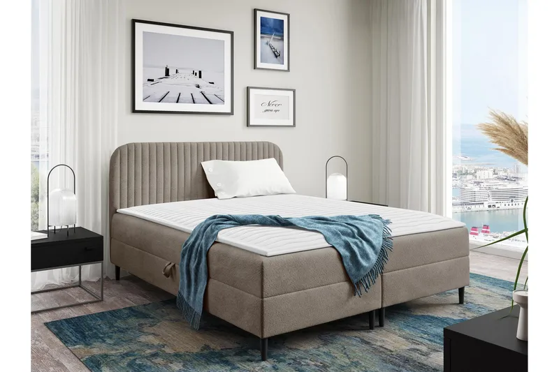 Celestine Oppbevaringsseng 140x200 cm, Beige