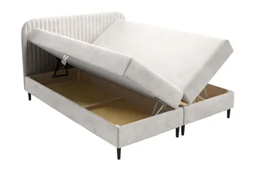 Celestine Oppbevaringsseng 200x200 cm - Hvit - Møbler - Senger - Kontinentalsenger