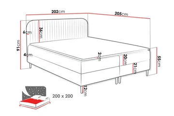 Celestine Oppbevaringsseng 200x200 cm - Hvit - Møbler - Senger - Kontinentalsenger