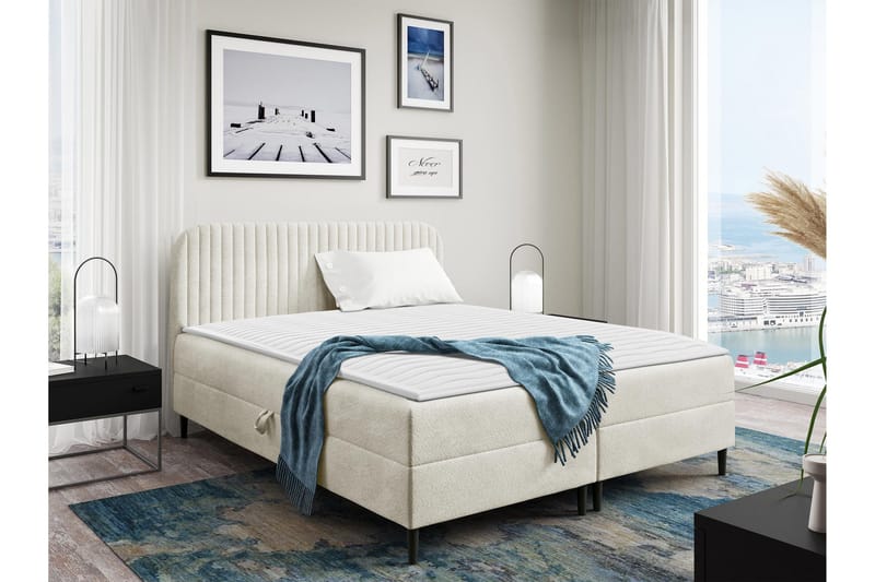 Celestine Oppbevaringsseng 200x200 cm, Hvit