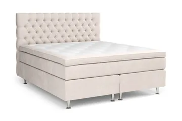 Celine Komplett Sengpakke 160x200 cm - Beige / Fløyel - Møbler - Senger - Kontinentalsenger