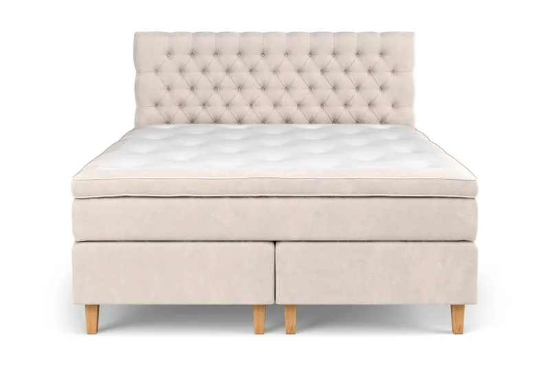 Celine Kontinentalseng 160x200 cm - Beige/Fløyel - Møbler - Senger - Kontinentalsenger