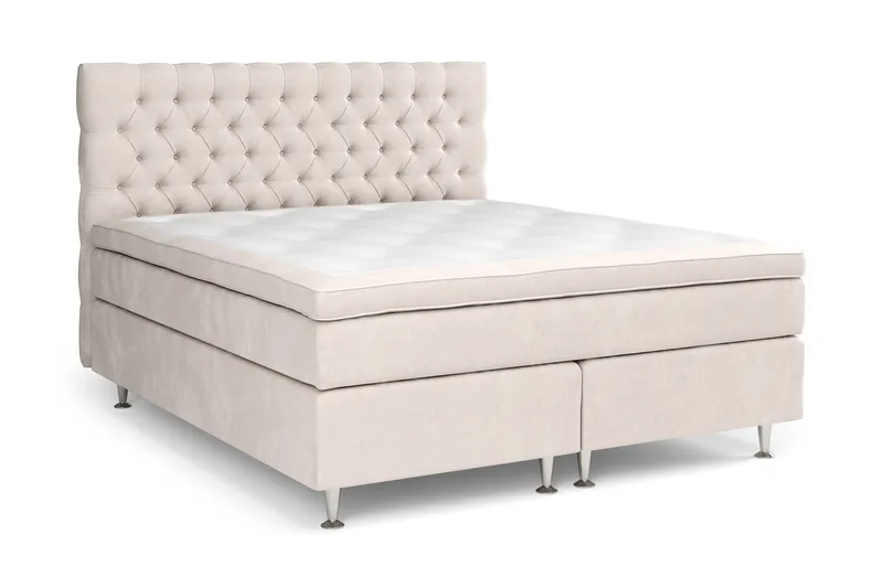 Celine Kontinentalseng 160x200 cm - Beige/Fløyel - Møbler - Senger - Kontinentalsenger