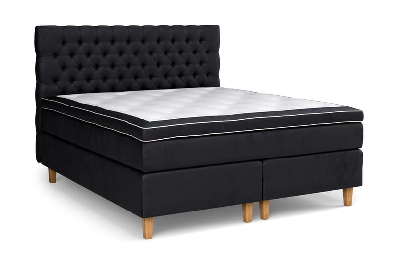 Celine Kontinentalseng 160x200 cm - Svart/Fløyel - Møbler - Senger - Kontinentalsenger