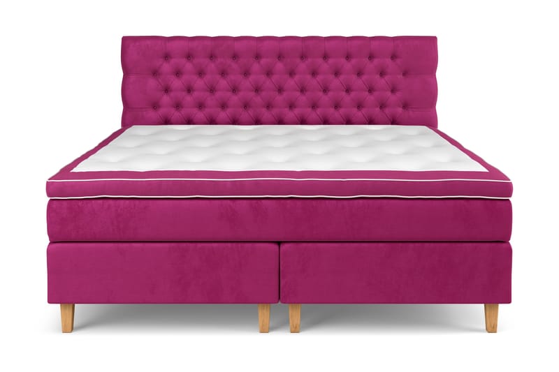 Celine Sengepakke 210x210 cm - Rosa/Fløyel - Møbler - Senger - Kontinentalsenger