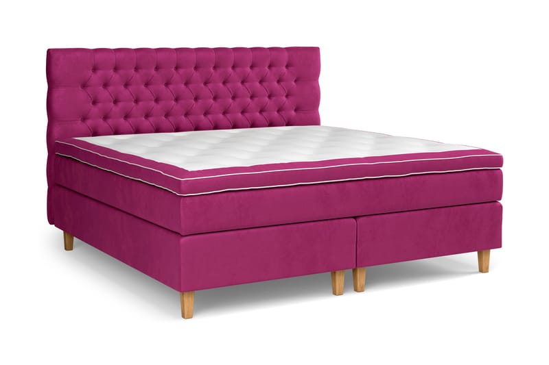 Celine Sengepakke 210x210 cm - Rosa/Fløyel - Møbler - Senger - Kontinentalsenger