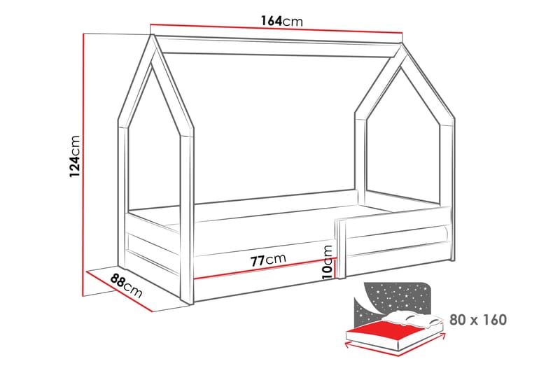 Cenon Sengeramme 80x160 cm - Grå - Møbler - Senger - Sengeramme & sengestamme