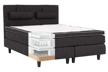 Charleston Komplett Sengepakke 180x200 cm - Sort - Møbler - Senger - Kontinentalsenger