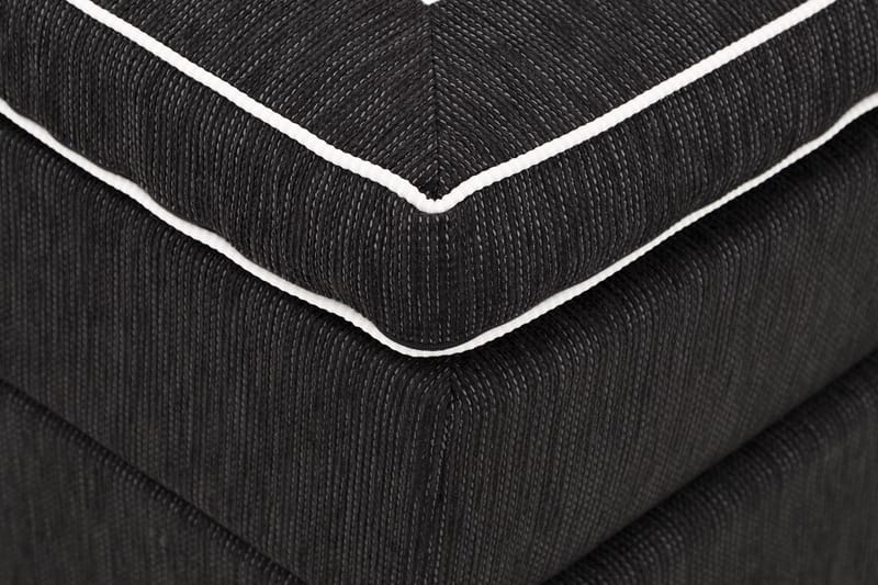 Charleston kontinentalseng 180x200 fast polyeterskum - Svart - Møbler - Senger - Kontinentalsenger
