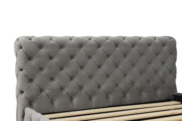Chesterfield Komplett Sengpakke Sengeramme med Madrass 160x200 cm - Grå - Møbler - Senger - Rammeseng